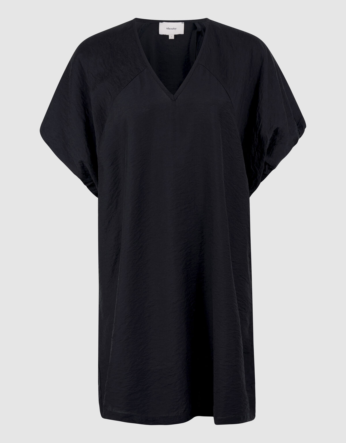 V-hals Mini Jurk Zwart