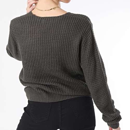 Pull Col V Femme Ellen Vert Kaki