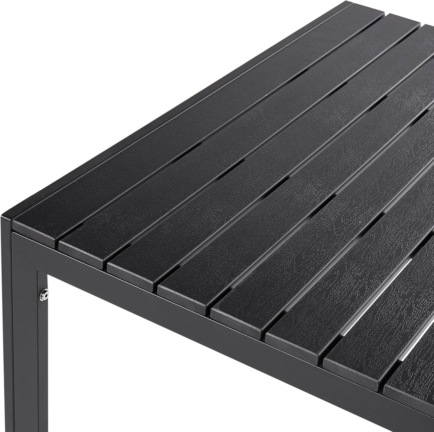 Beliani Praktisches Gartenmöbel Set Kunstholz 2 Bänke Tisch schwarz Nardo