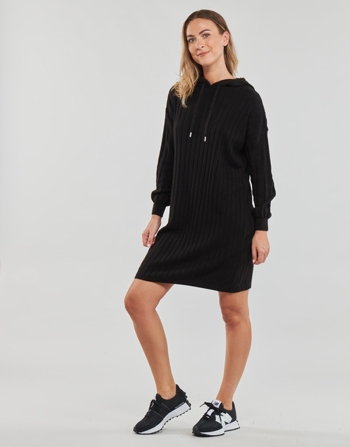 Only - ONLTESSA CAREY L/S HOOD DRESS NCA KNT - Noir