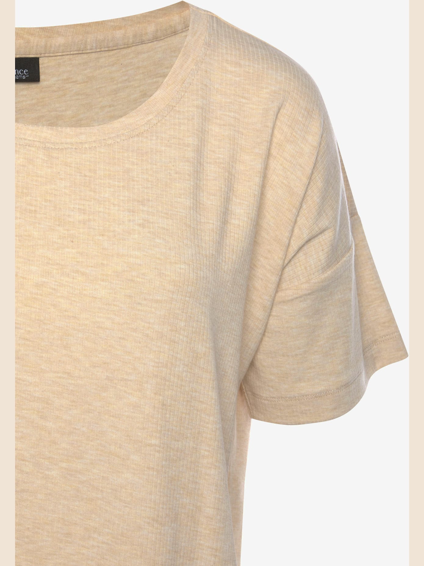 T-shirt de nuit court en qualité côtelée douce