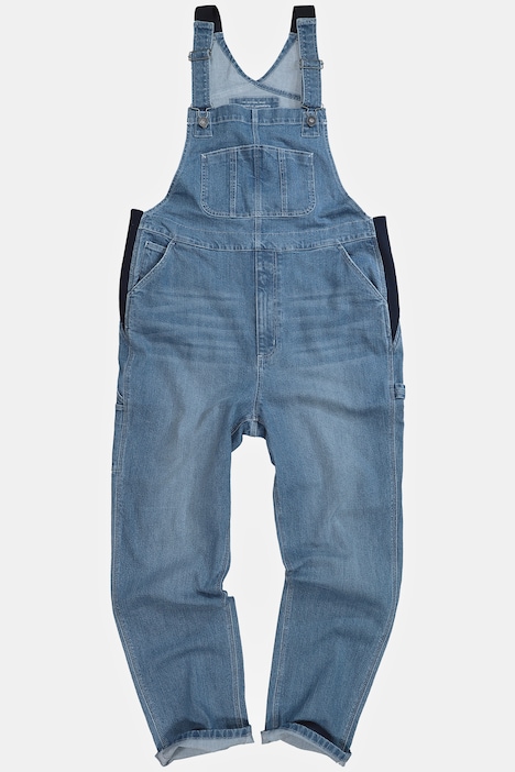 Latzhose, Workwear, Jeans, viele Taschen, Elastikeinsätze, Relaxed Fit