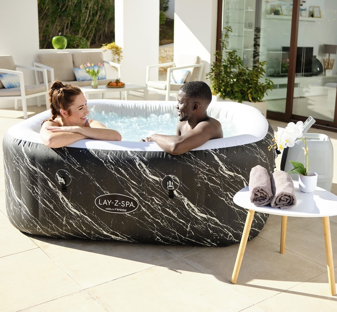Lay-Z-Spa Hollywood Luxe Airjet 6 Zwart Marble