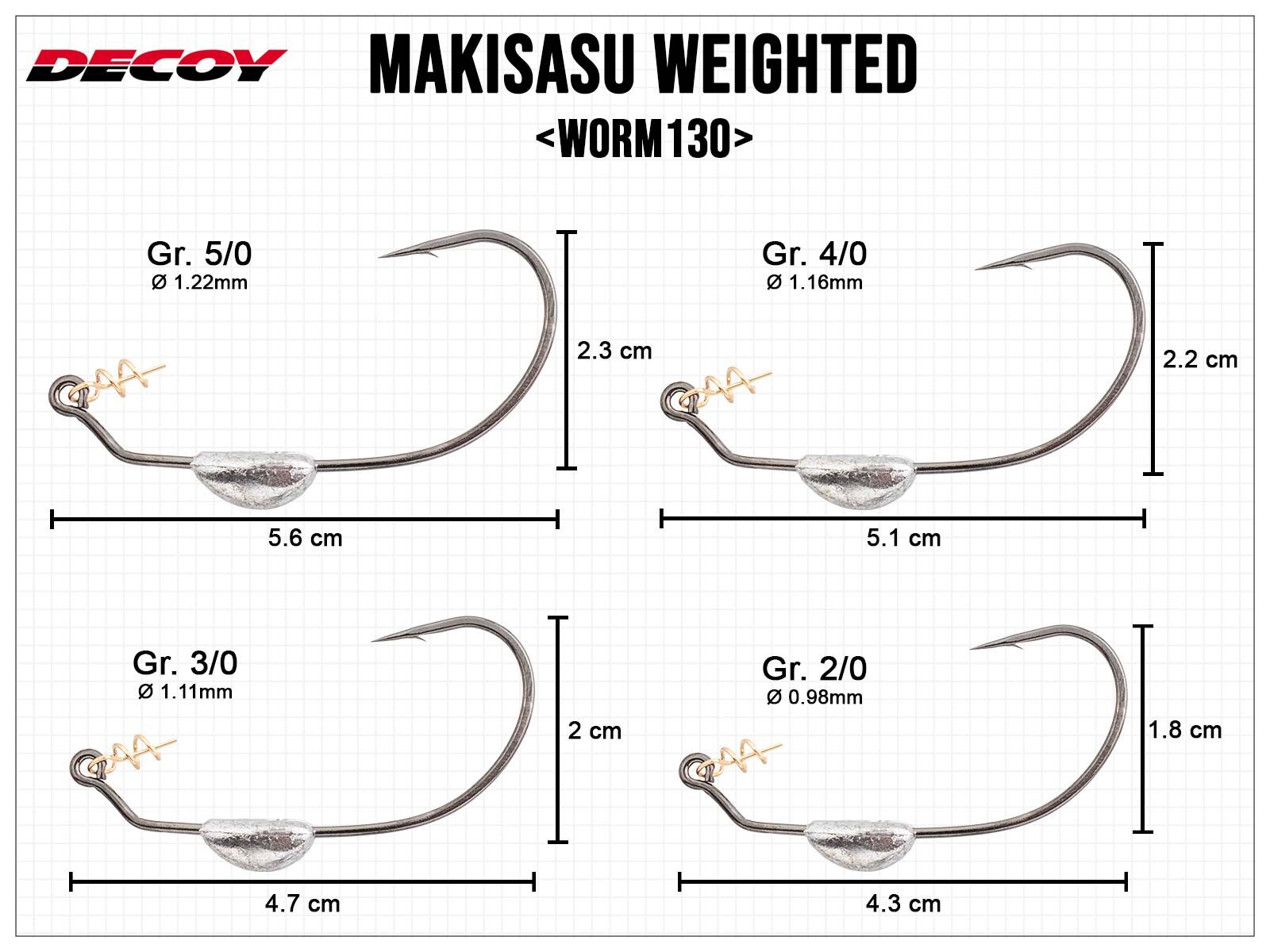 Makisasu Weighted Worm130 - Gr. 3/0 (2.0g)(DECOY)