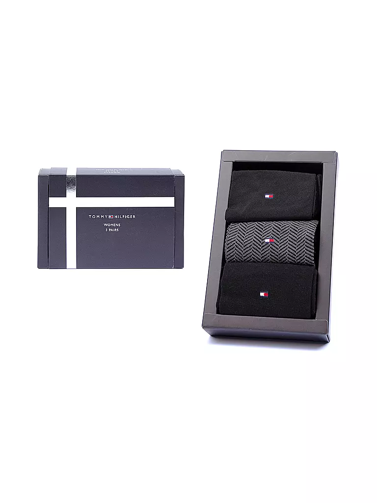 TOMMY HILFIGER Socken Geschenkbox 3er Pkg black schwarz