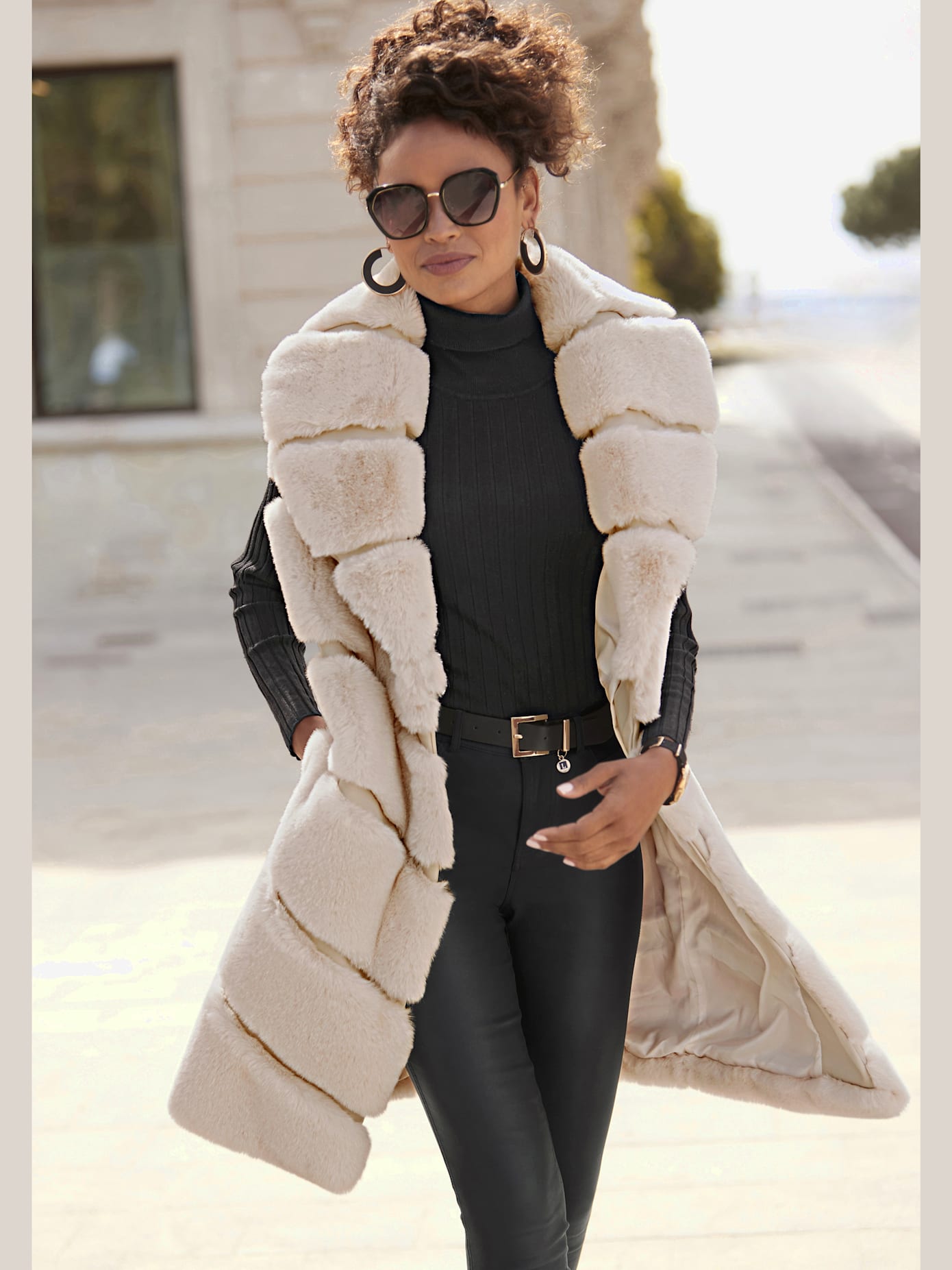Gilet imitation fourrure gilet long tendance