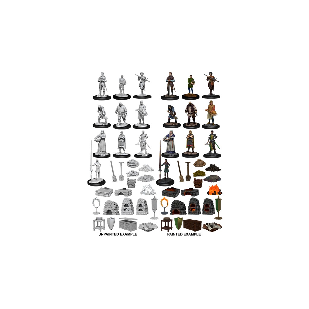 Wizkids Deep Cuts Unpainted Miniatures: Castle Kingdom Retainers
