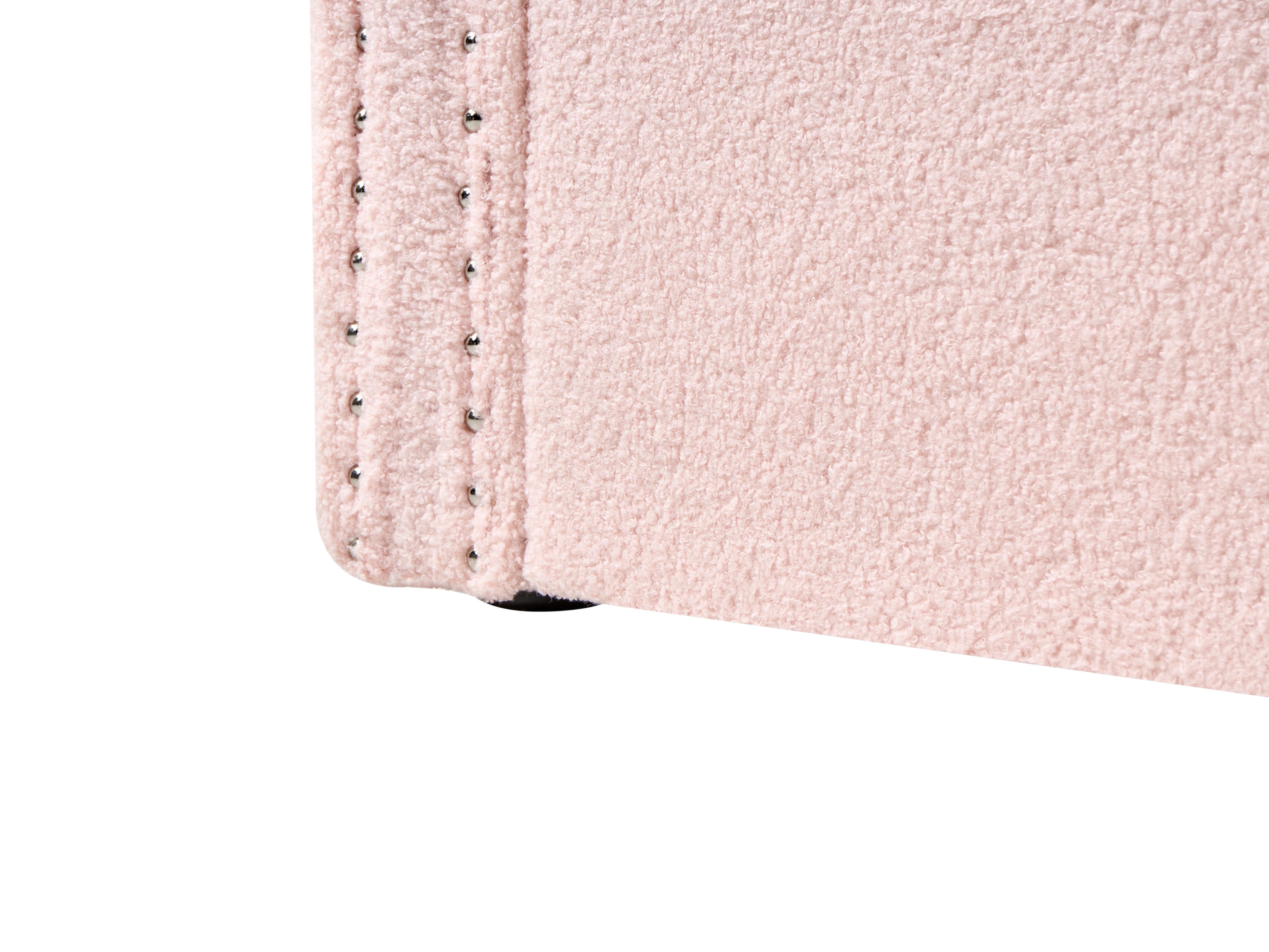 Onderschuifbed Bouclé GASSIN 90 x 200 cm Pastelroze