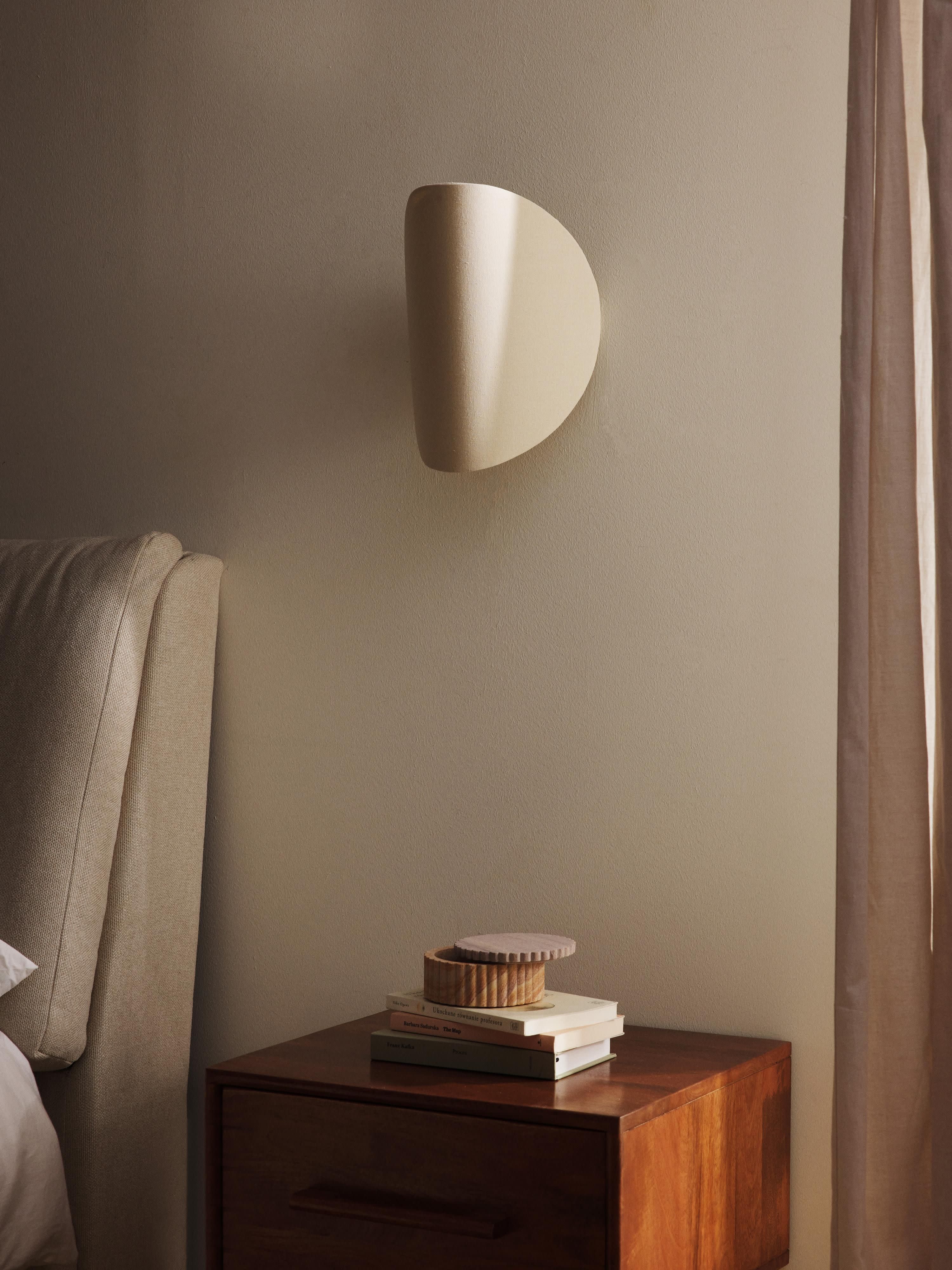 Design wandlamp Kenzie gemaakt van linnen