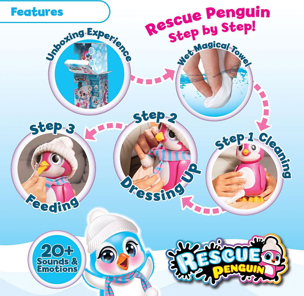 Silverlit - Rescue Penguin - Interaktiv Pingvin Legetøj - Pink
