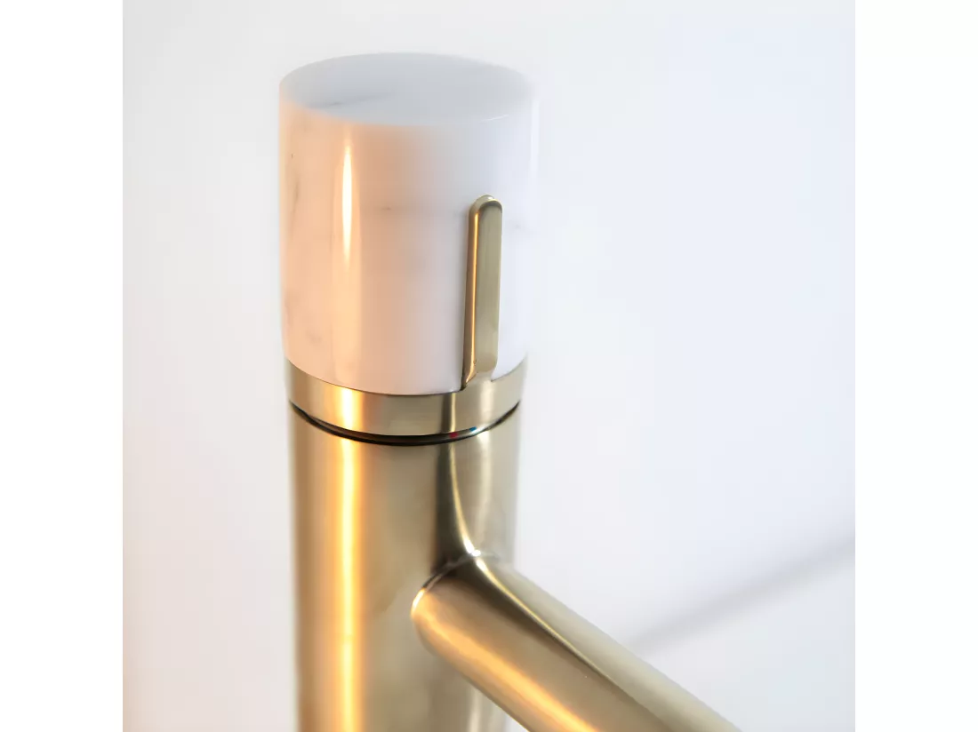 Manopola mitigeur lavabo bas or marbre - Essebagno