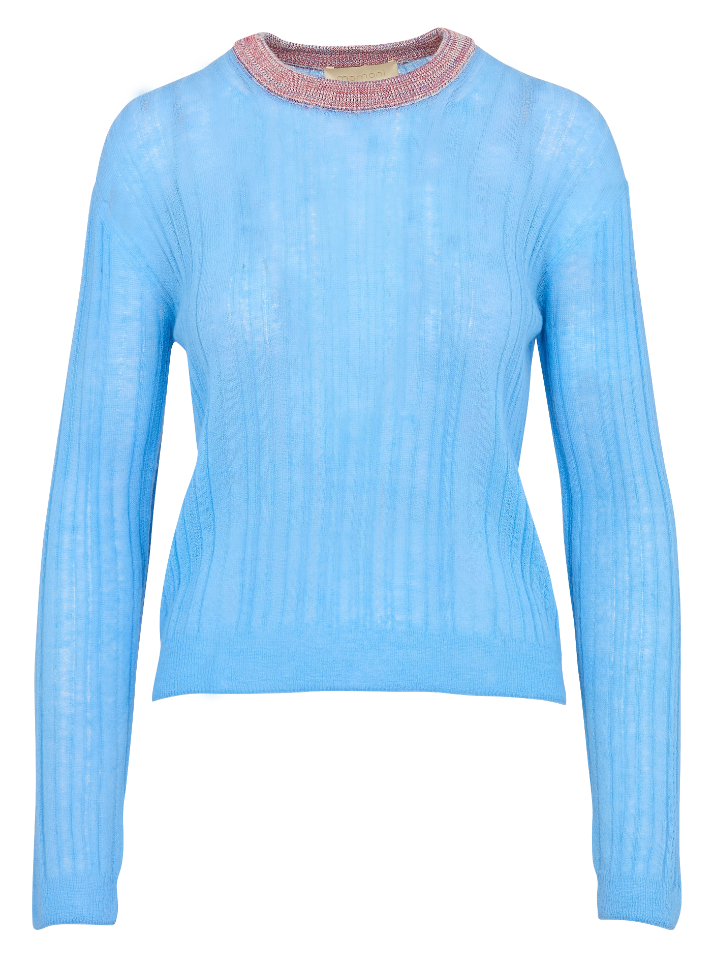 ALVORADA - Pull ajusté col rond en laine mélangée | Bleu