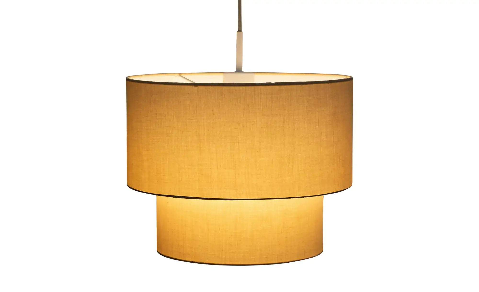 Pendelleuchte, 1-flammig, Stoff/beige