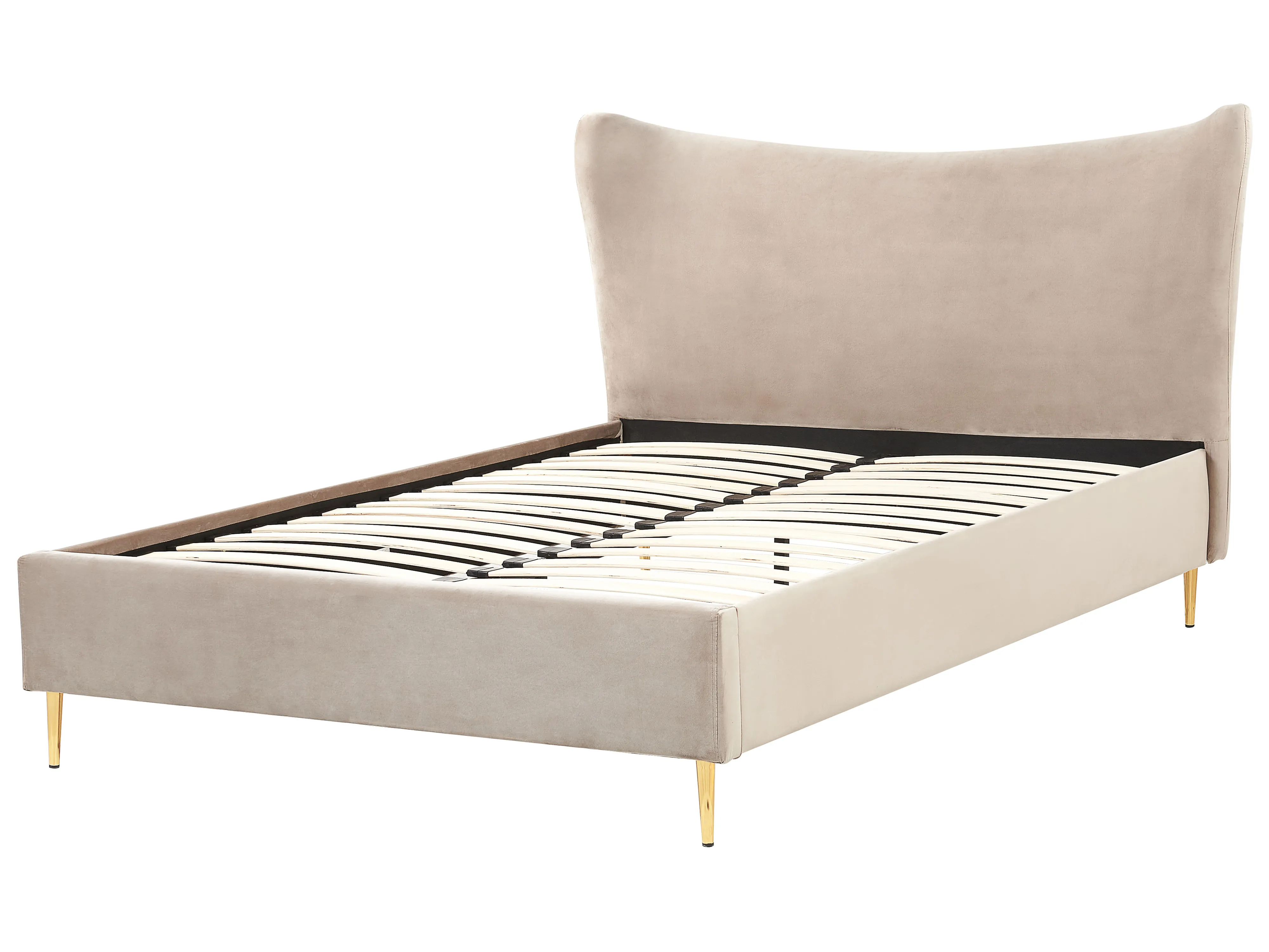 Bed Fluweel CHALEIX 140 x 200 cm Taupe