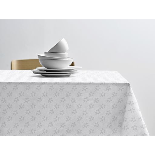 Södahl Forget-Me-Not Damask Dug, Hvid, 140x270 cm