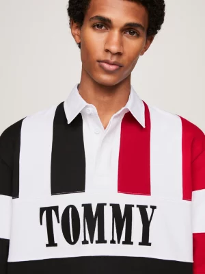 Polo de rugby Tommy Remastered com listras para ambos os sexos