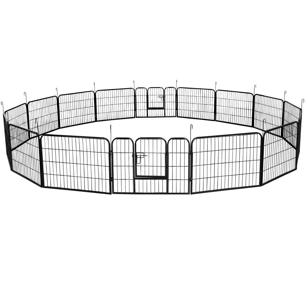 Yaheetech Freigehege Welpenlaufstall Welpenzaun Gehege Laufstall,Outdoor oder Indoor (16 Panele)