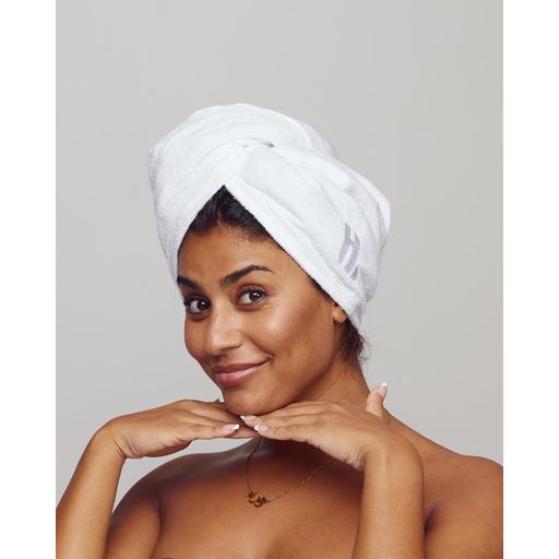 Hairlust Bamboo Hair Towel Wrap, Hvid
