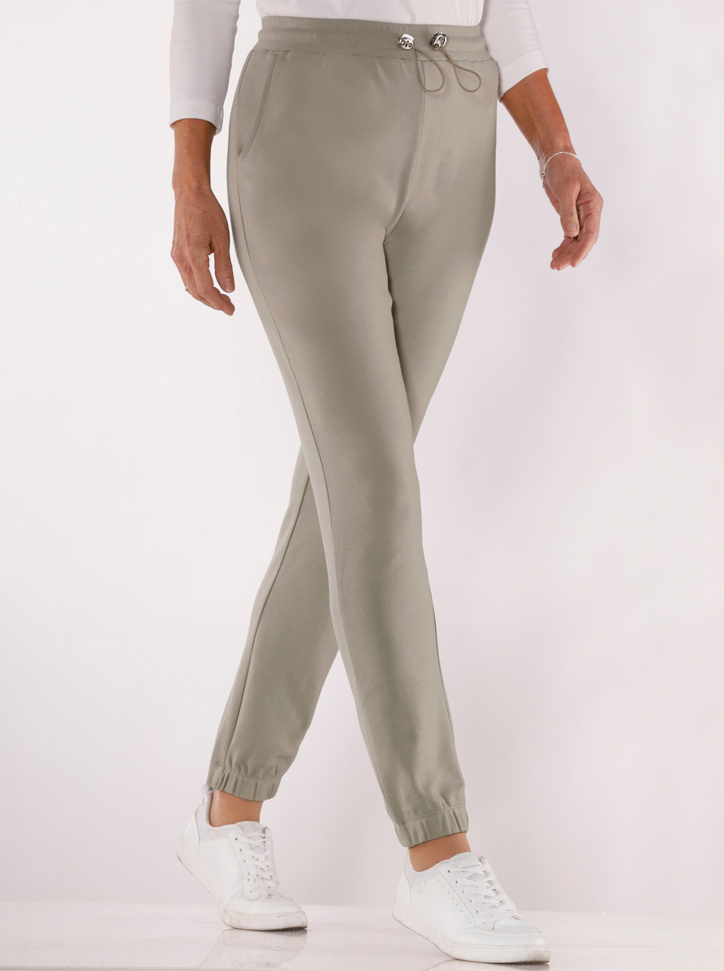 Jerseyhose mit Dehnbund und Bündchen