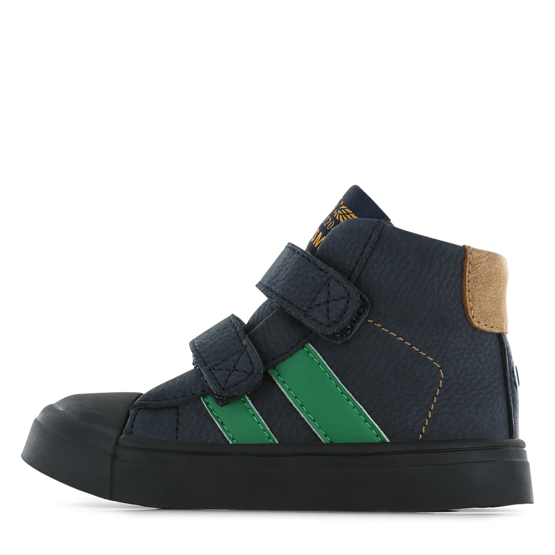 Shoesme schwarzer Stiefel mit grünem Streifen