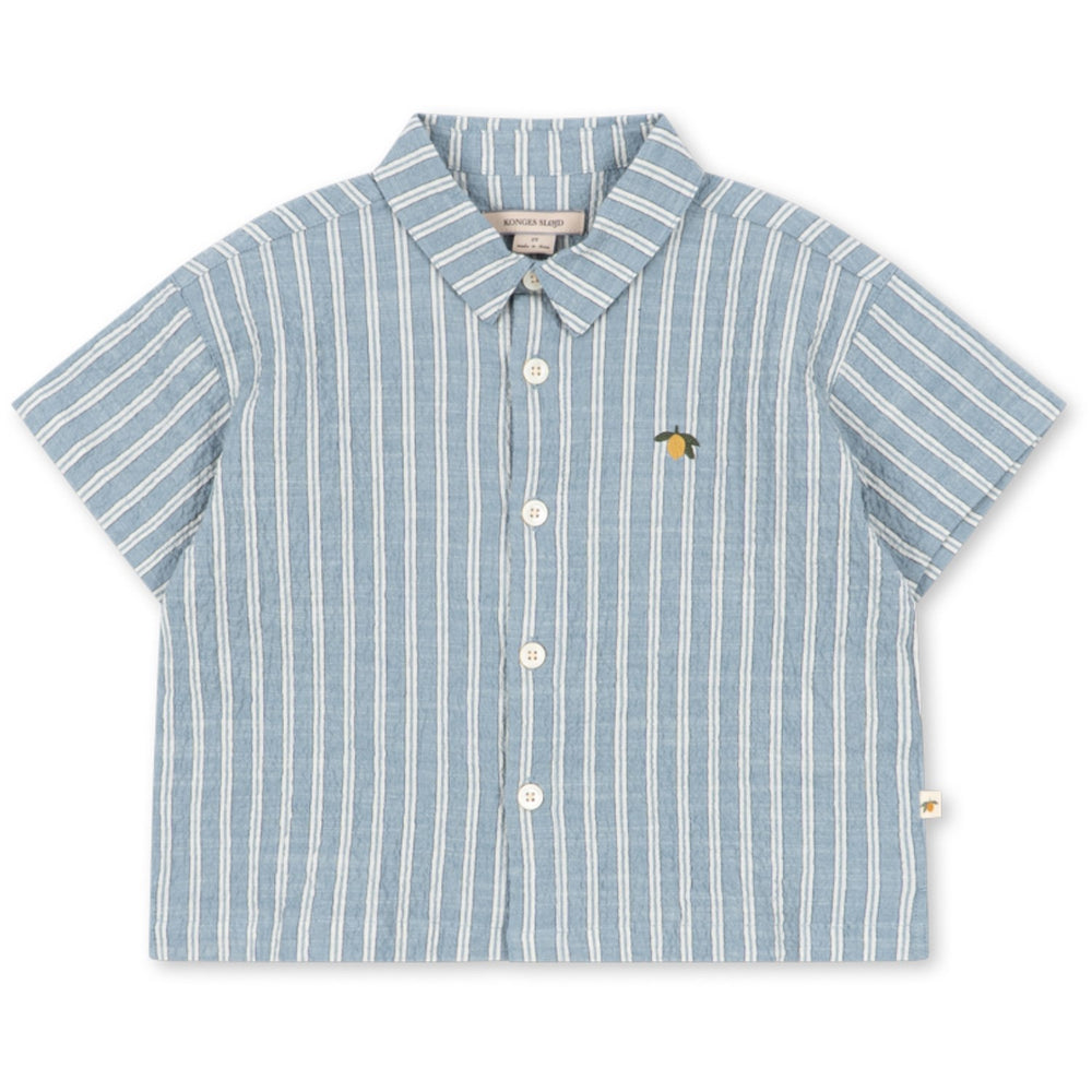 Køb Konges Sløjd Trio Bleu Stripe Elliot Ss Skjorte Gots