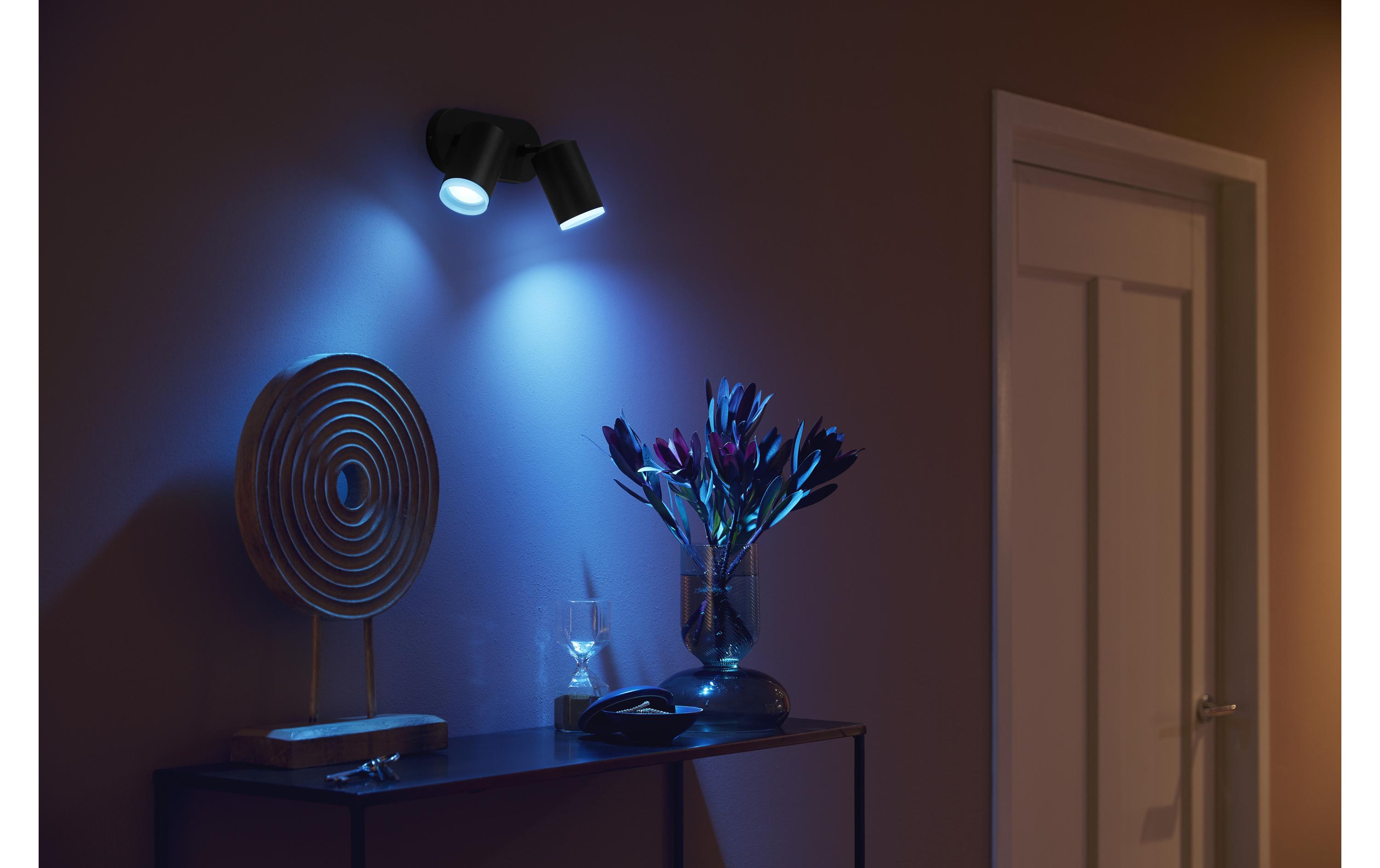 White & Color Ambiance Fugato 2er-Spot Schwarz<br>2er-Spot mit Weisstönen und mehr als 16 Millionen Farben