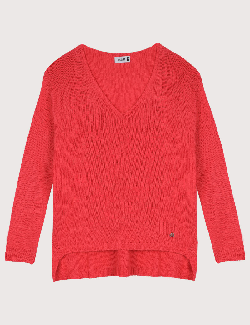 PLEASE PULL MAILLE FINE COL V CORAIL