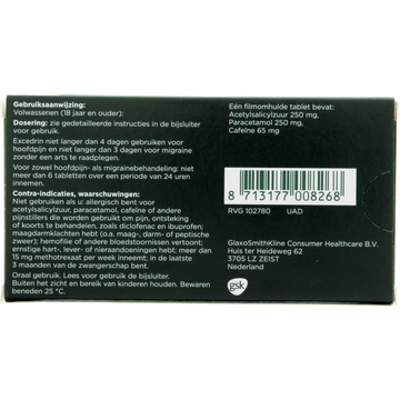Excedrin Migraine Tabletten 20 stuks