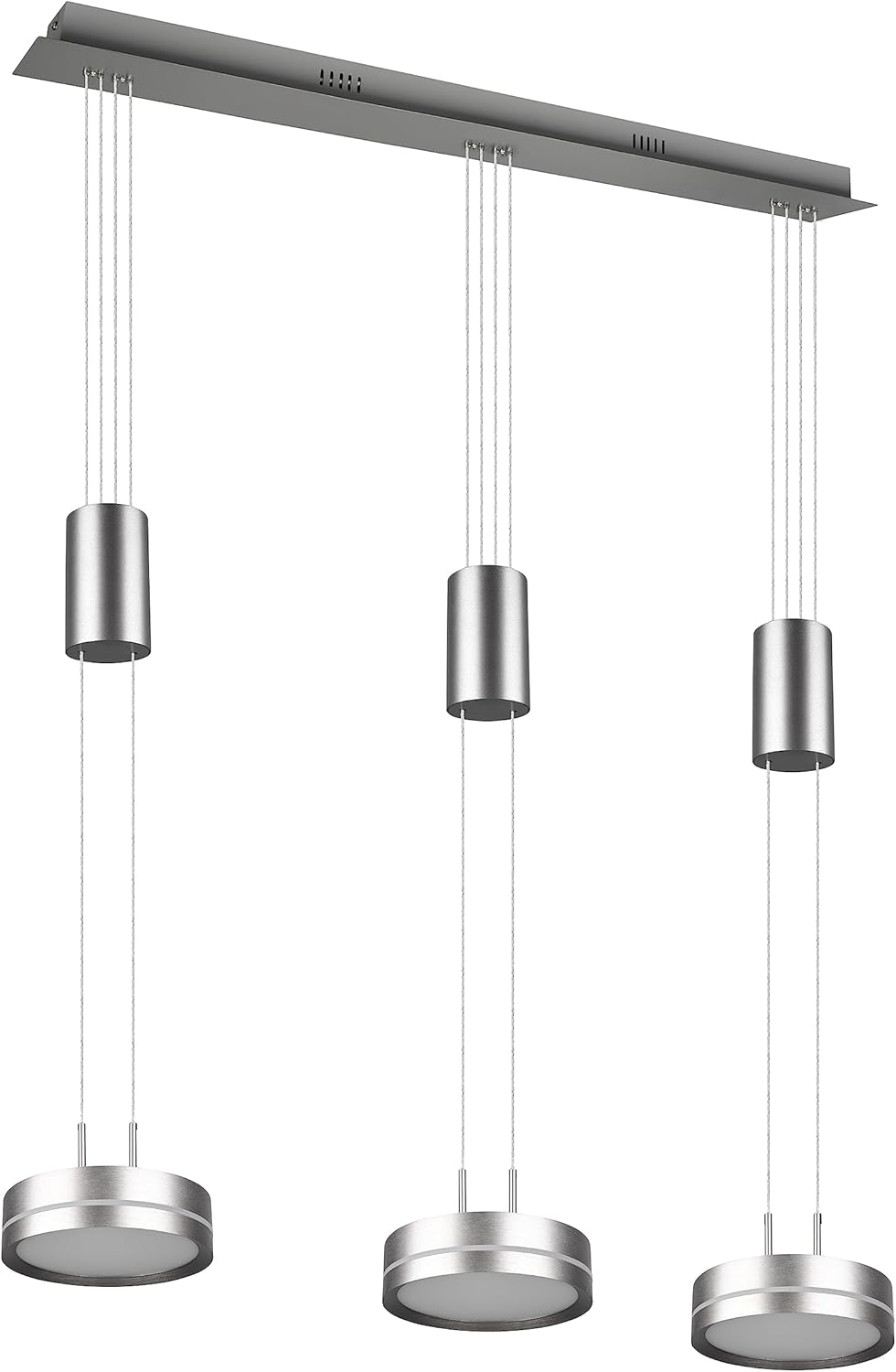 Trio Leuchten LED Pendelleuchte Franklin 326510307, Metall Nickel matt, inkl. 3x 9 Watt LED, Switch Dimmer