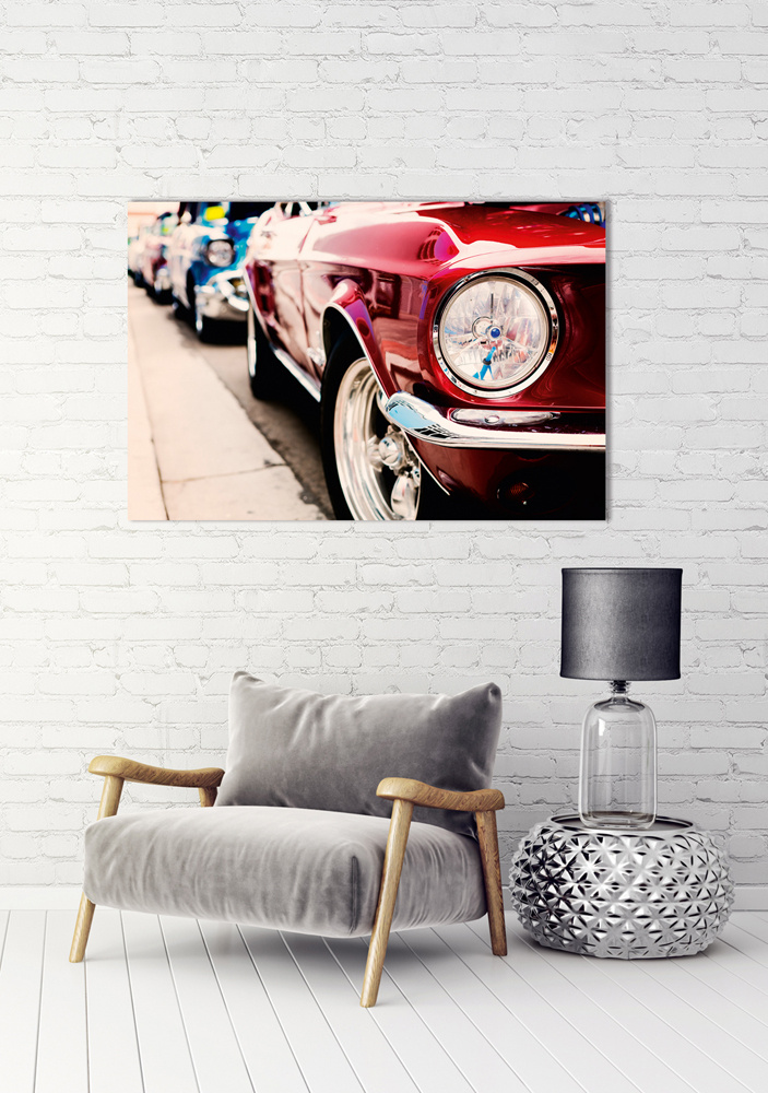Akustikbild ROTES OLDTIMER 80x120cm, 7kg