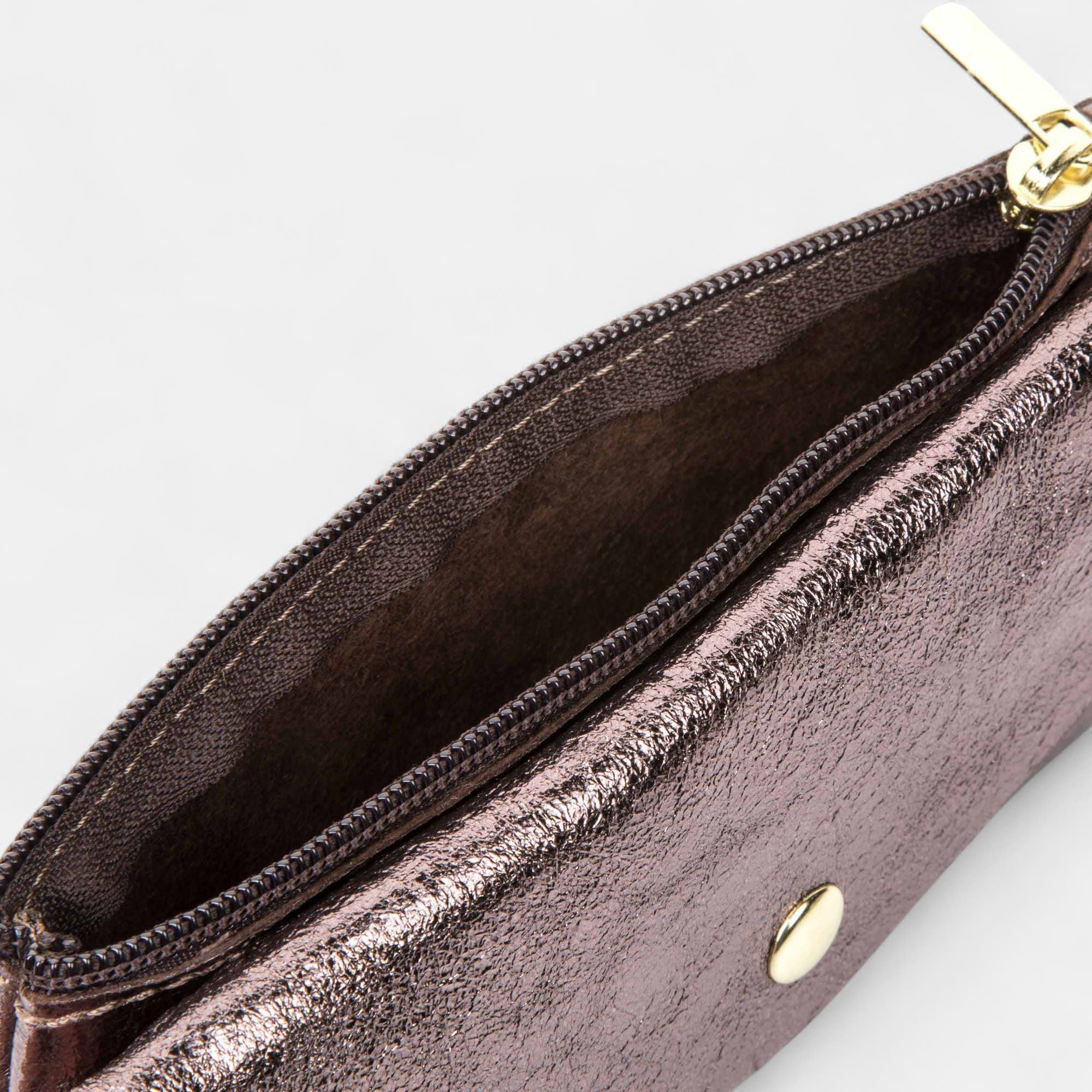 Petite maroquinerie en cuir marron