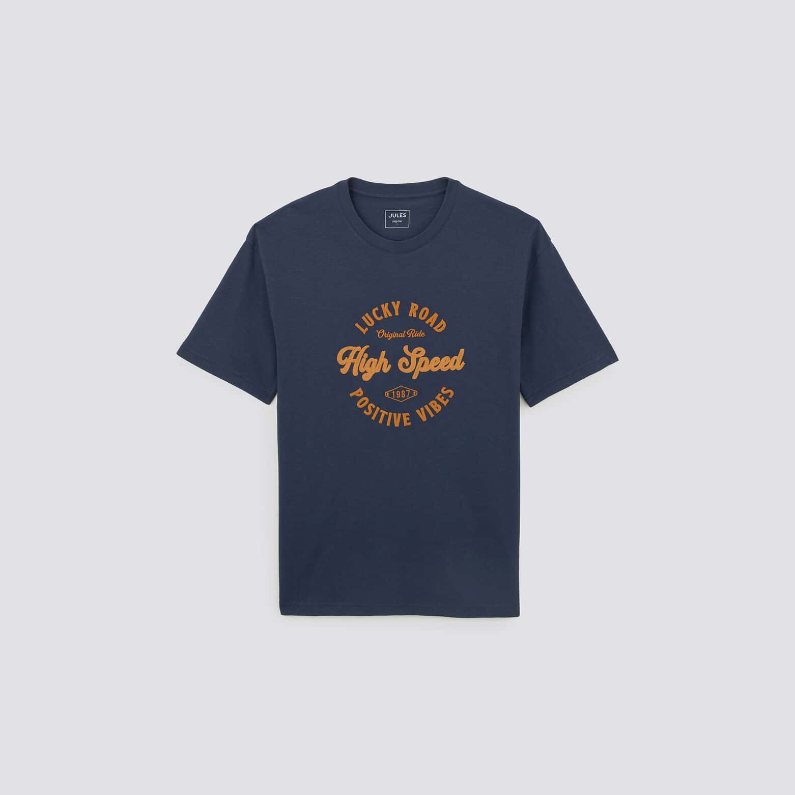 Tee shirt brodé Bleu foncé