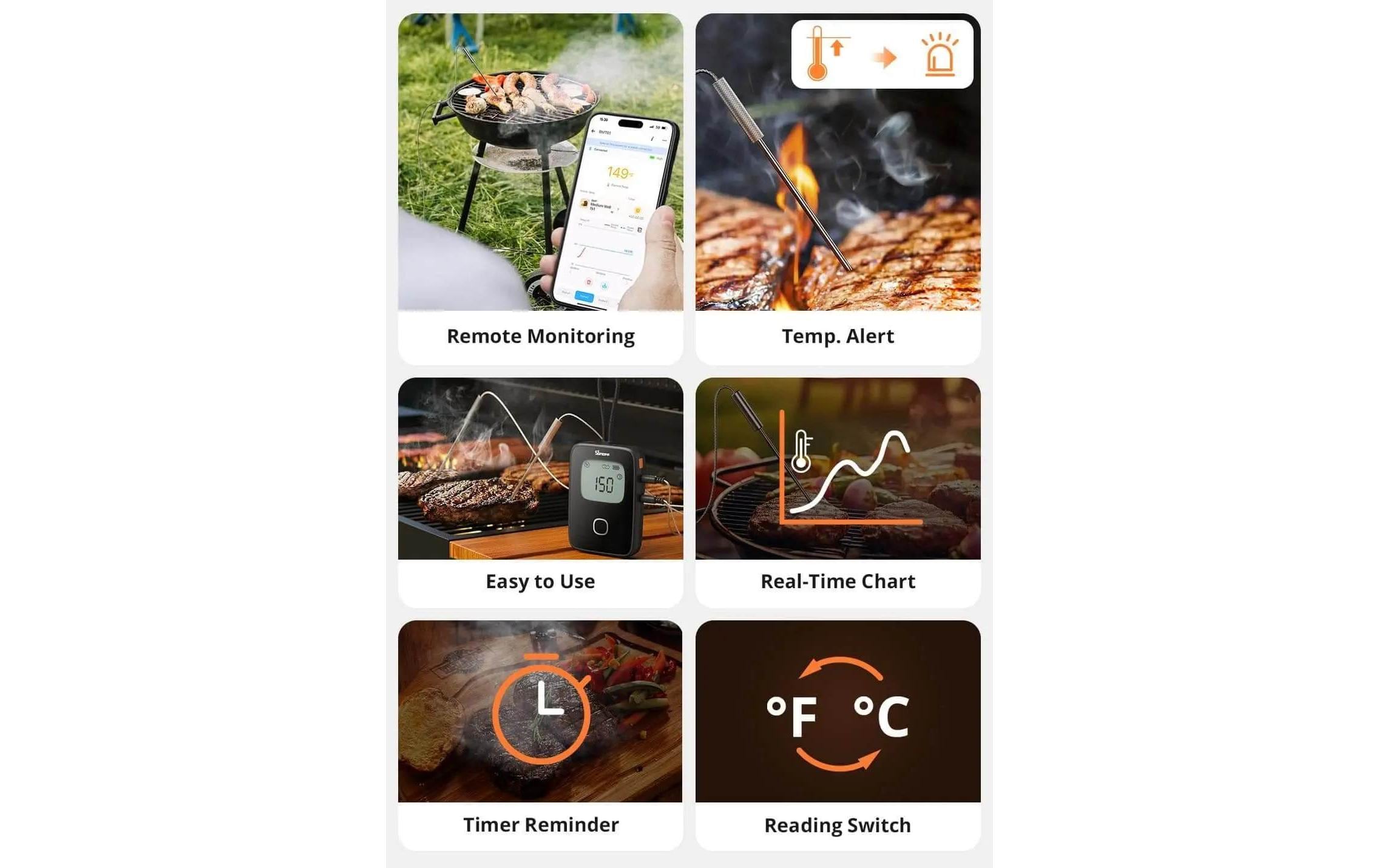 Temperatursensor BMT01 SchwarzBBQ-Fleischthermometer