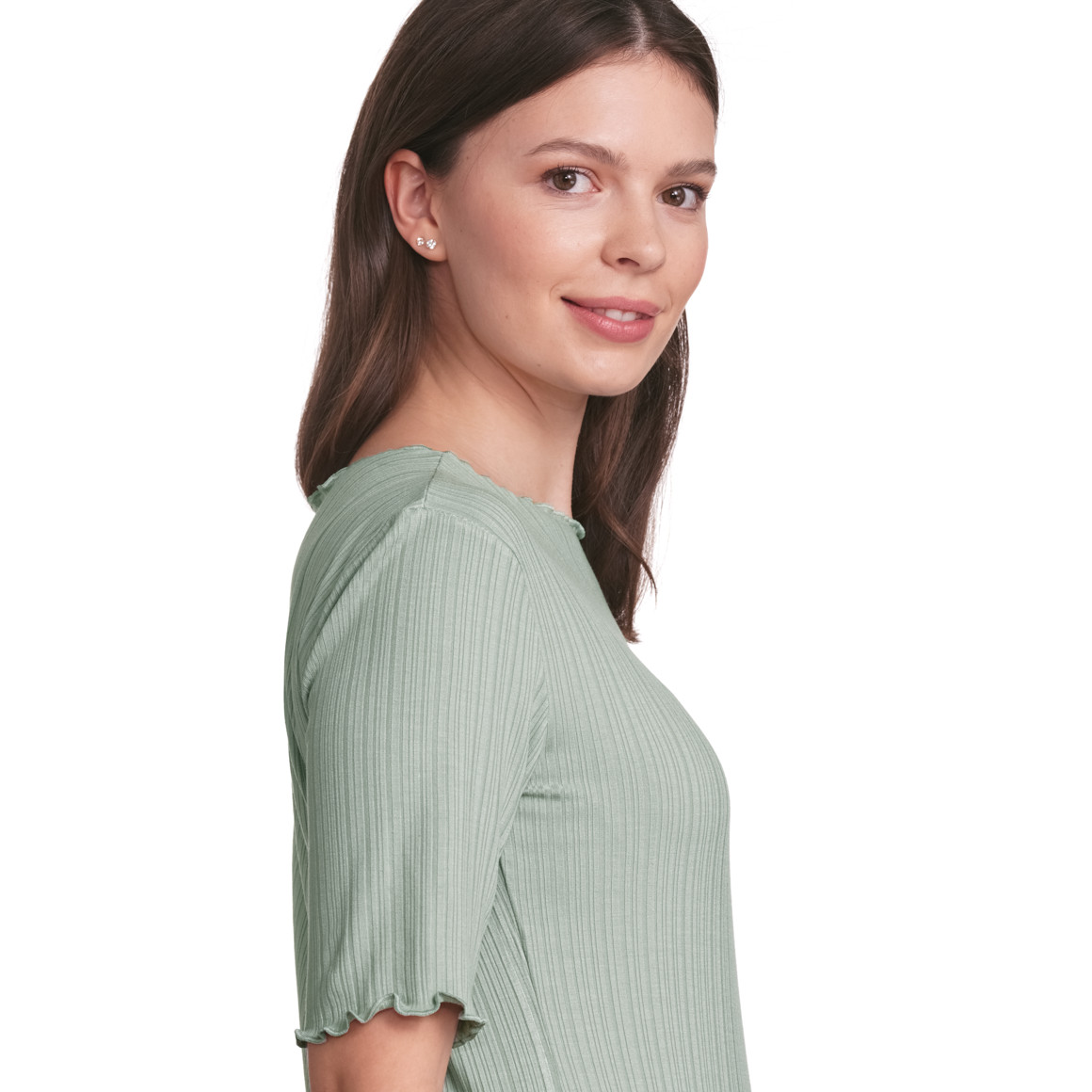 Damen T-Shirt aus Viskose-Mix hellgrün