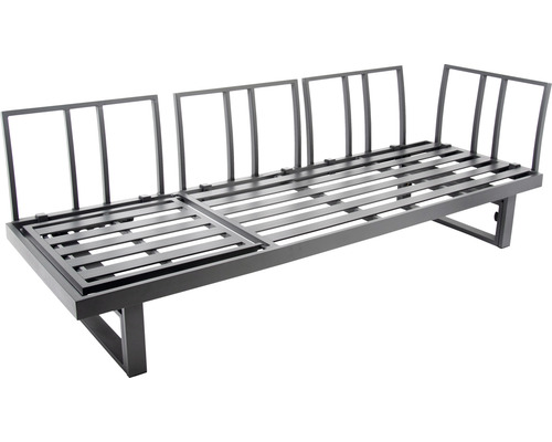 Tuinmeubelset loungeset bellavista 5-zits bestaande uit: driezitsbank, tafel inclusief kussens, aluminium antraciet