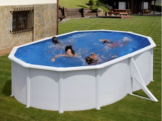 Piscine acier blanc Bora Bora ovale 5,27 x 3,27 x 1,22 m - Gré