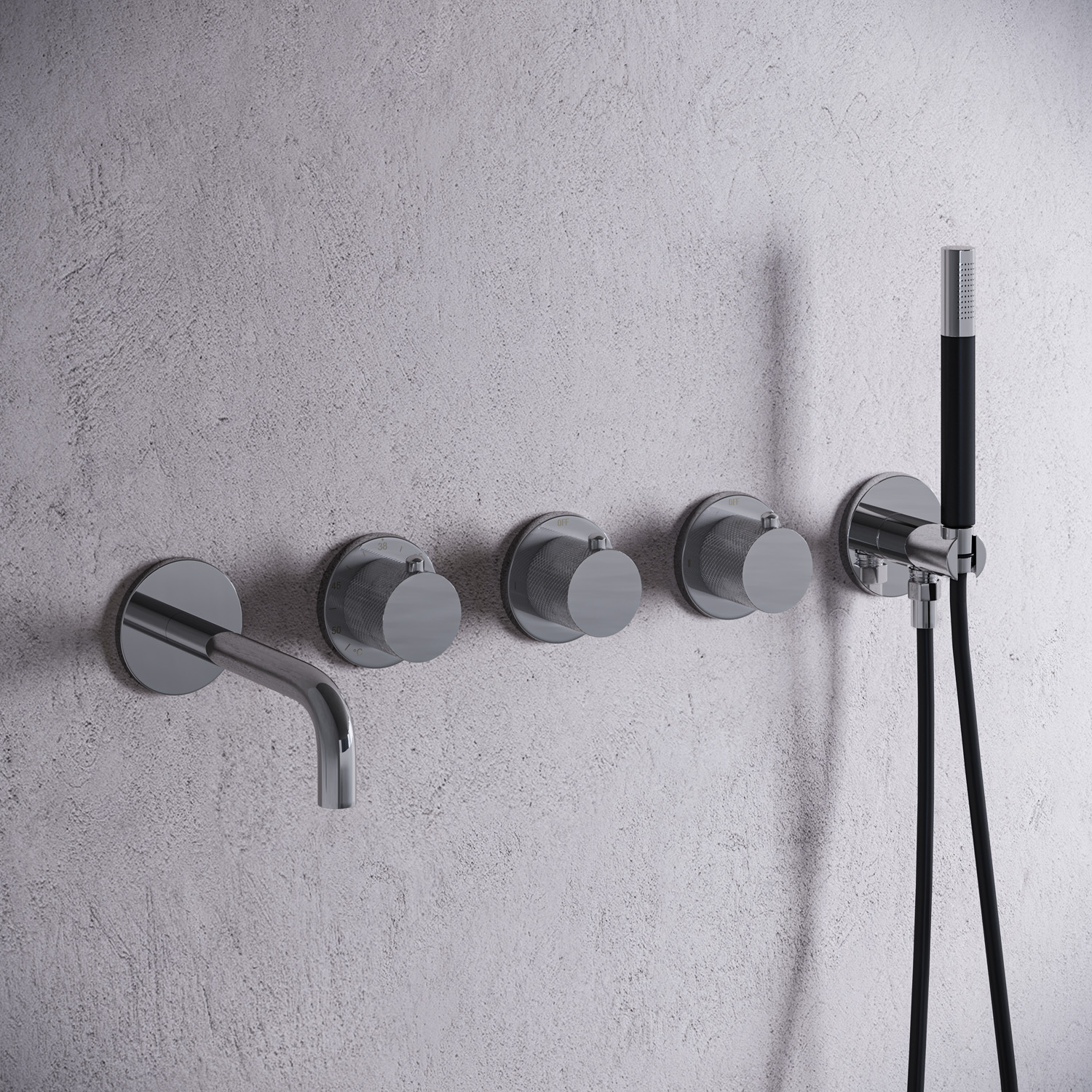 Saniclear Plus Curved Pro inbouw badkraan met 20cm uitloop chroom