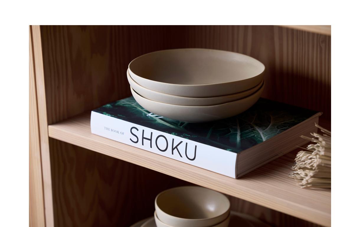 Schale Shoku 23 cm, 6 Stück, Beige<br>Schalen-Set aus Steinzeug