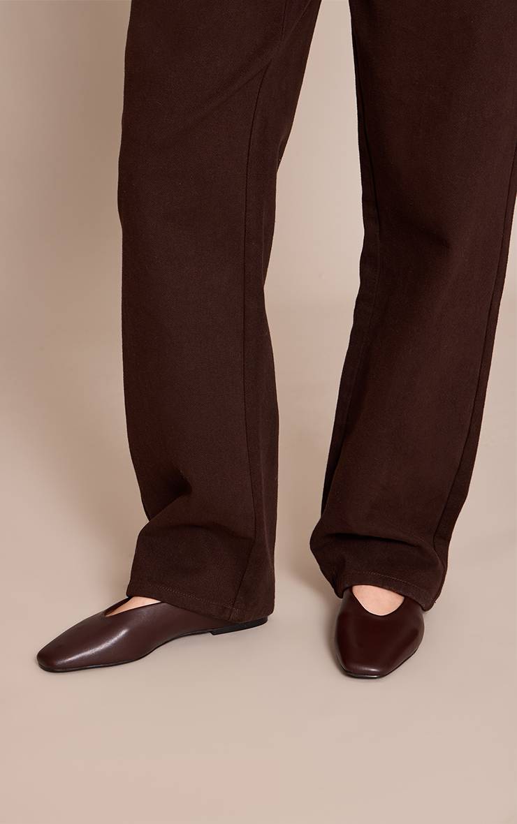 Chocolat Ballerine À Bout Effilé En Synthétiquecuir