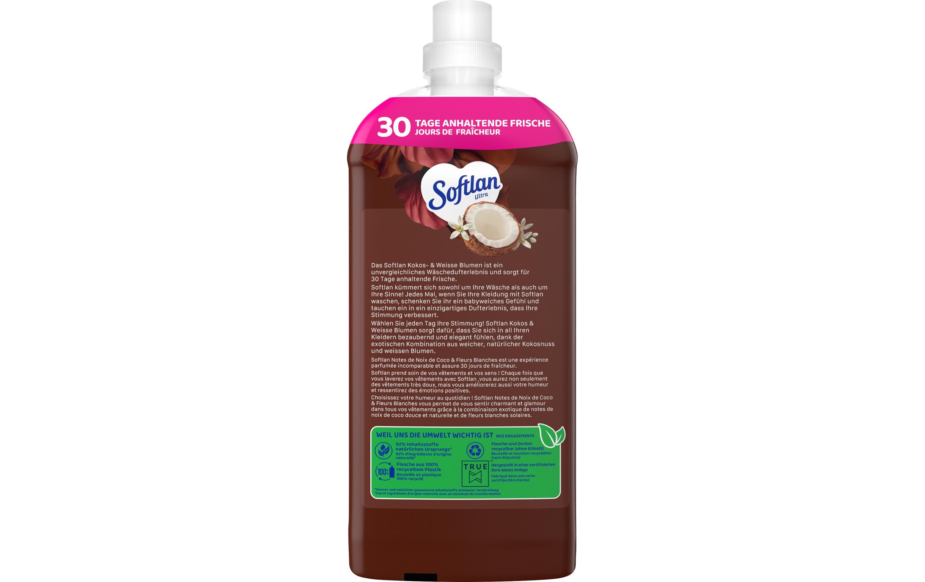 Weichspüler Ultra Kokos und Weisse Blumenduft 1.3 lHochwertiger Flüssig-Weichspüler