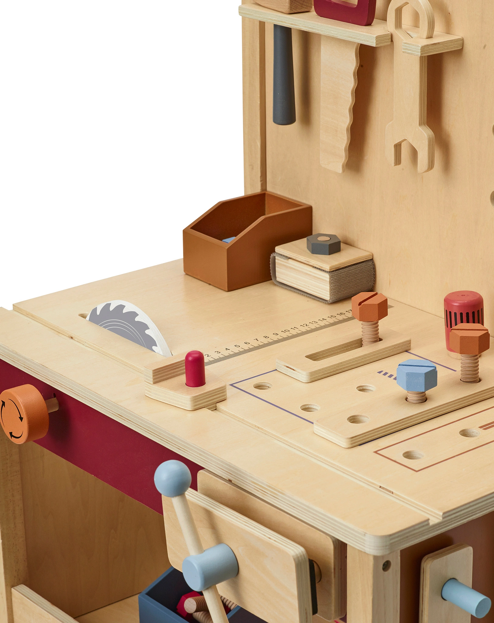 Holz-Werkbank CRAFTSKIDS 39-teilig in bunt