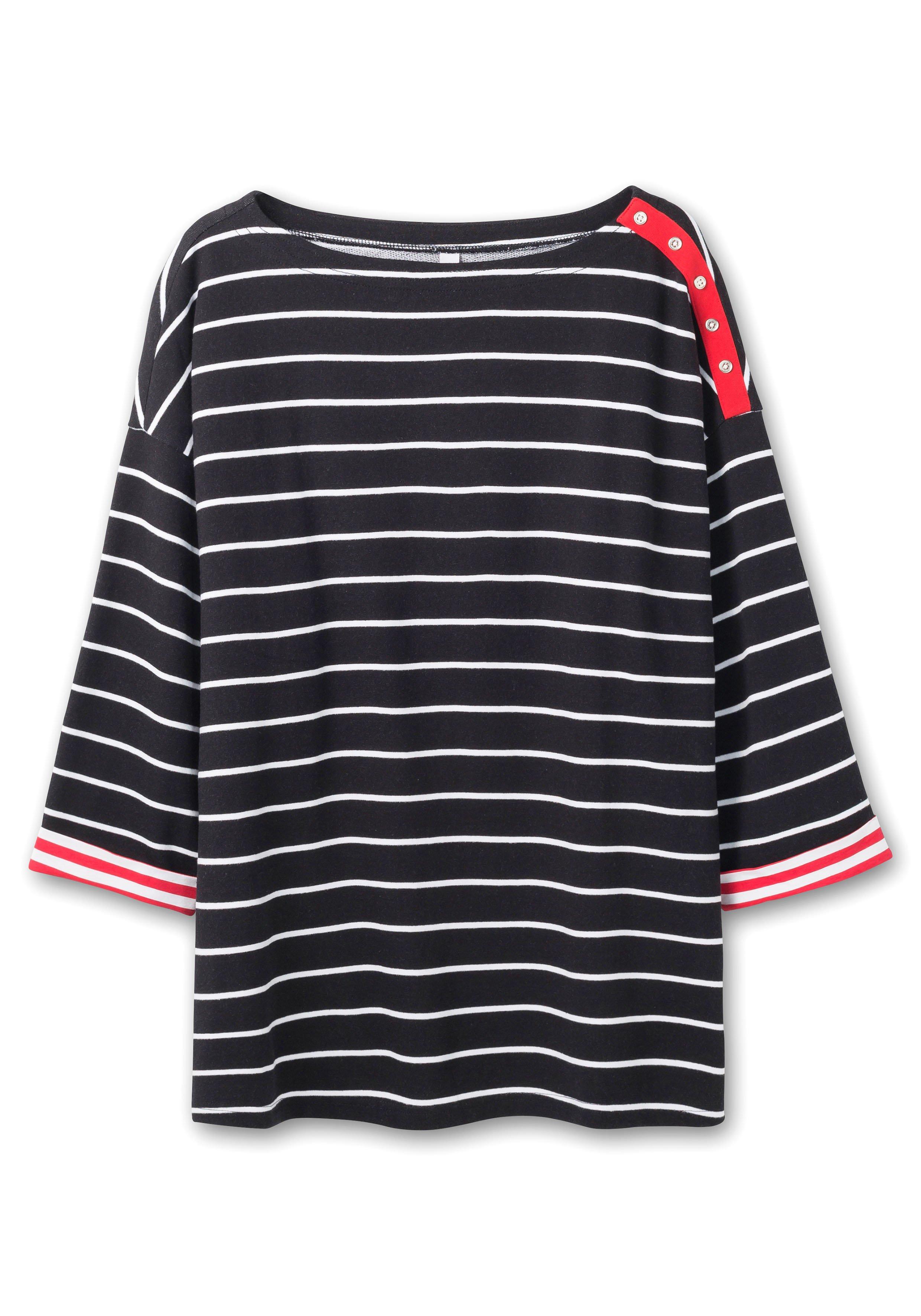 Sweatshirt mit Ringeln und Kontrastdetails