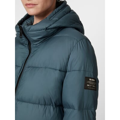 Damen-Steppjacke lang, Petrol