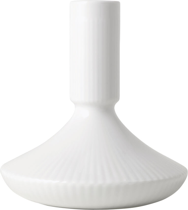 Royal Copenhagen Hvid Riflet Lysestage 12 cm Hvid