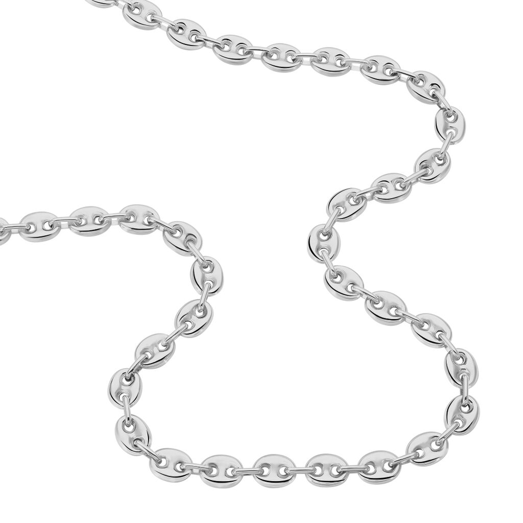 Collier Carrus Maille Grain De Cafe Argent Blanc