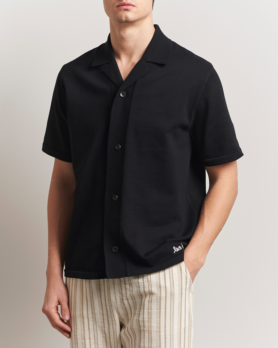 Les Deux Geoffery Short Sleeve Knitted Shirt Black
