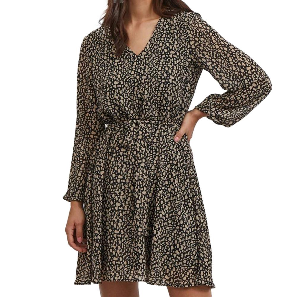 Vila Robe Imprimée Noire Femme Vila Viadeline