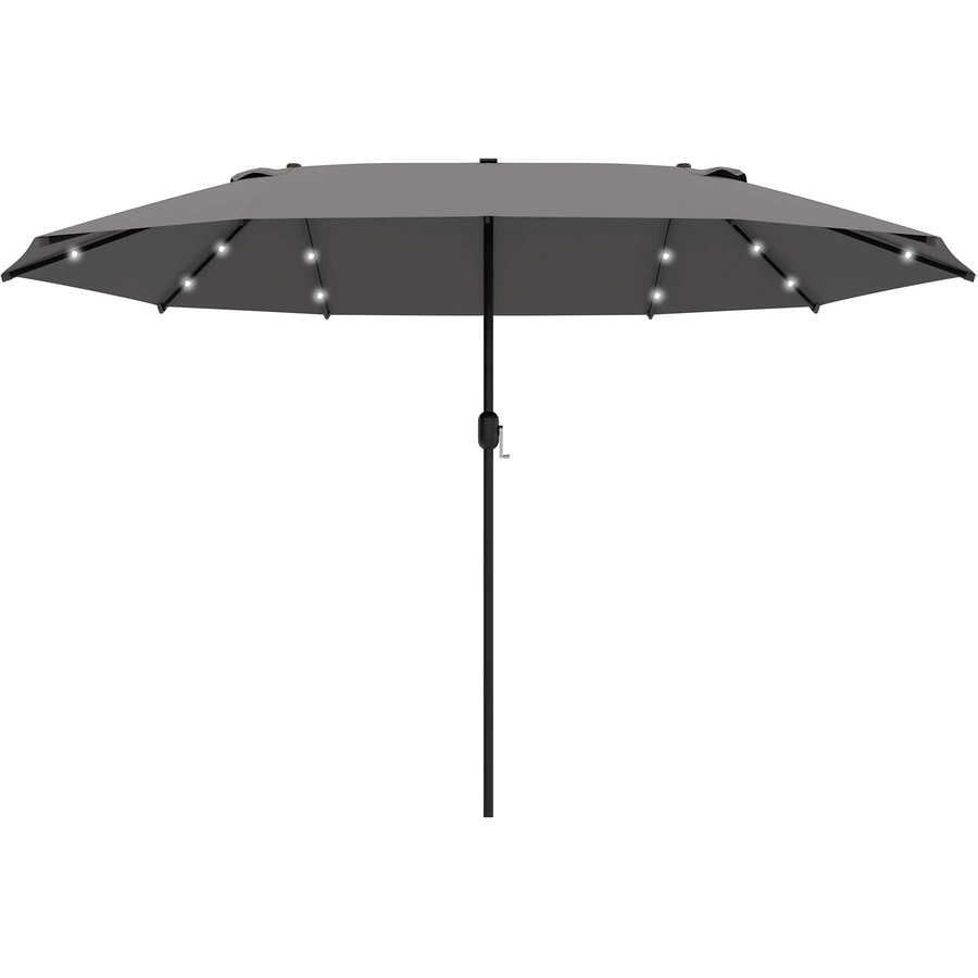 Outsunny Sonnenschirm Mit Solar-LED-Leuchte dunkelgrau