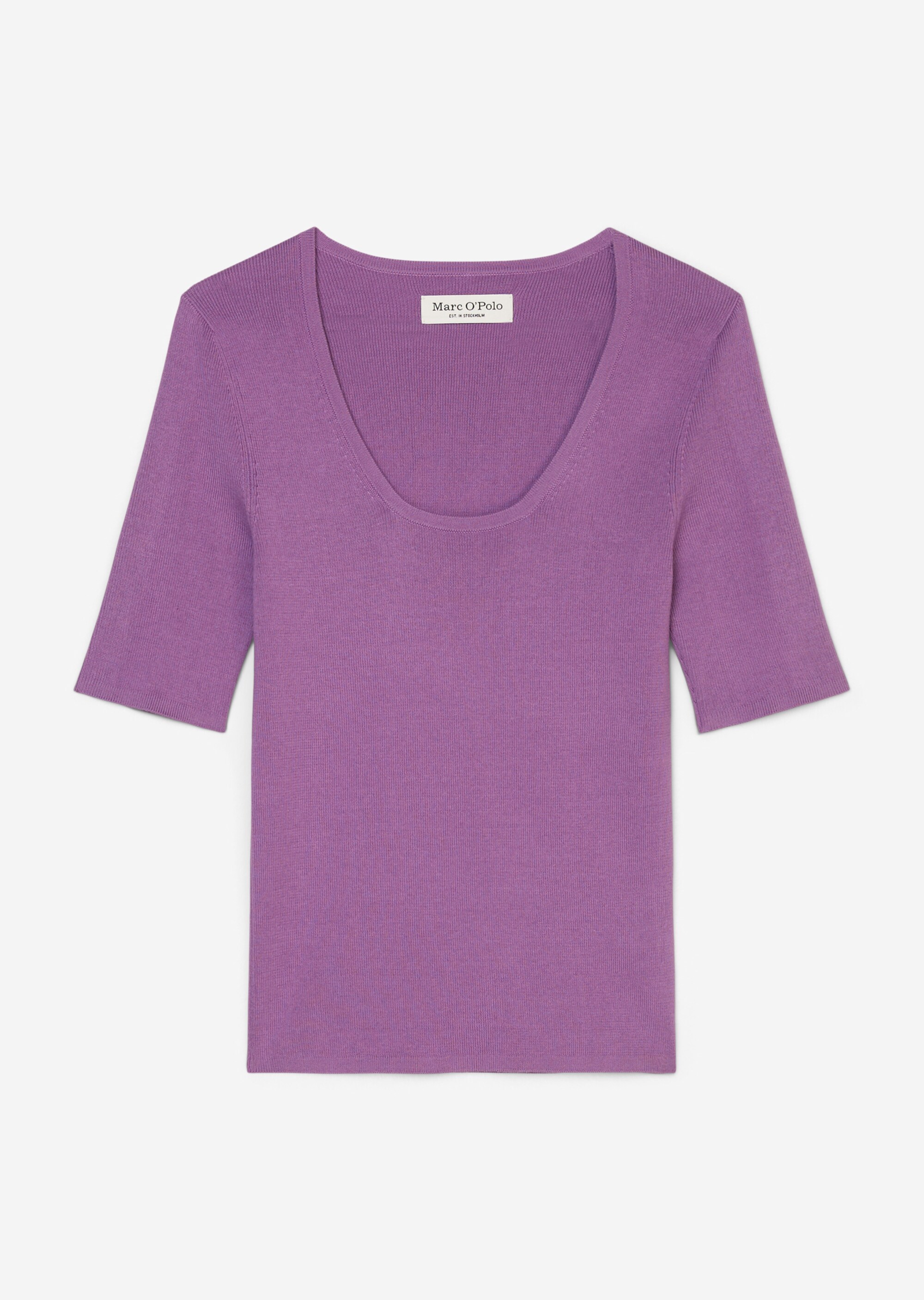 Kurzarm-Strickpullover mit Carré Ausschnitt aus Organic Cotton