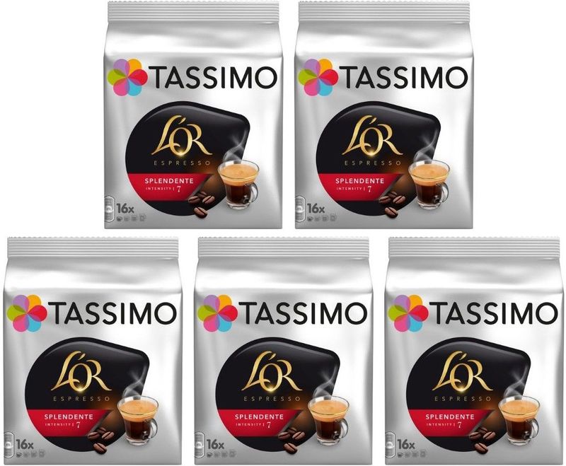 Tassimo L'OR Espresso Splendente 16 stuks doos 5 pakken